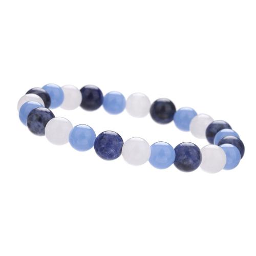 Gemstone karkötő, Sodalite, egynemű, kevert színek, Hossz 16 cm, Által értékesített PC