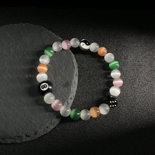 Cats Eye Armbänder, Katzenauge, mit Zinklegierung & Acryl, unisex, gemischte Farben, Länge 18-19 cm, verkauft von PC