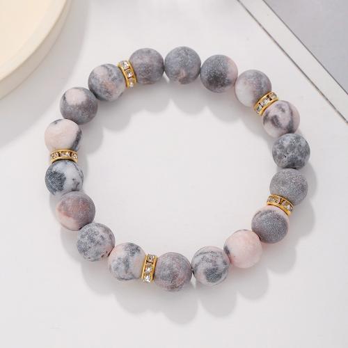 Gemstone karkötő, Zebra Jasper, a nő & strasszos, Által értékesített PC