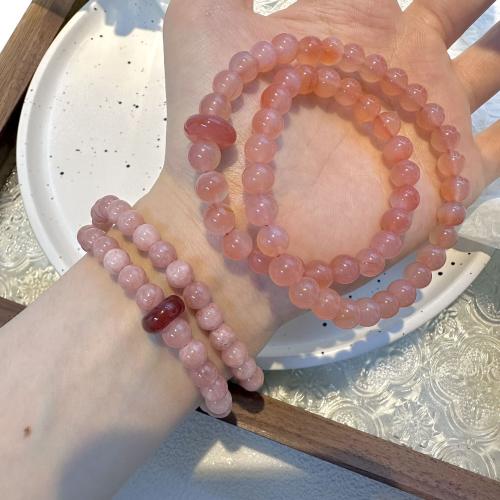 Red Agate Armband, för kvinna, rosa, Längd 39.8 cm, Säljs av PC