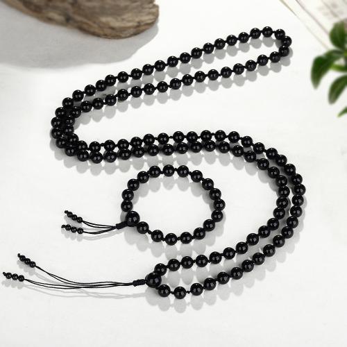 Jewelry Sets Black Agate with Polyester Cord handmade fashion jewelry & Unisex Sold By PC