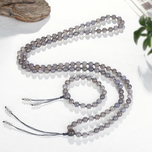 Jewelry Sets Grey Agate with Polyester Cord handmade fashion jewelry & Unisex Sold By PC