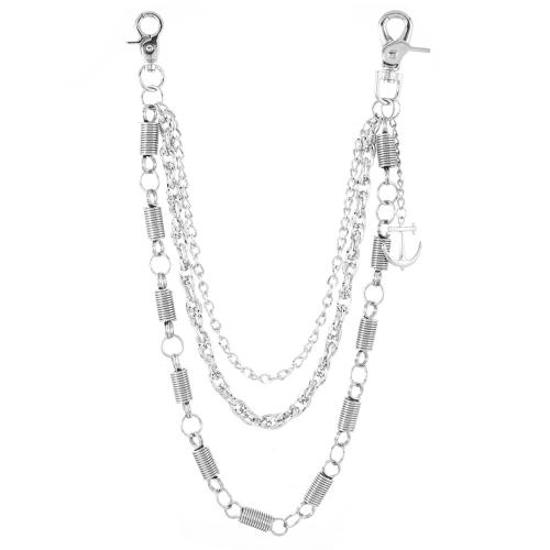 Body Chain Sieraden, Zinc Alloy, met Ijzer, drie lagen & mode sieraden & uniseks, zilver, Verkocht door PC