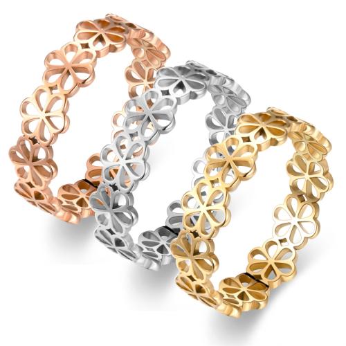 Edelstahl Ringe, 304 Edelstahl, Blume, plattiert, unisex & verschiedene Größen vorhanden & hohl, keine, verkauft von PC