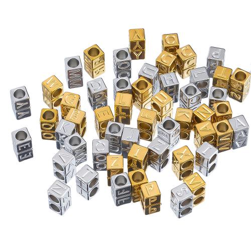 Stainless Steel Beads 304 Stainless Steel Square plated DIY Sold By Bag