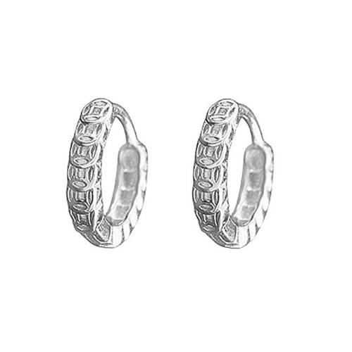 Laiton Leverback boucle d'oreille, Placage, pour femme, couleur platine, 12mm, Vendu par paire