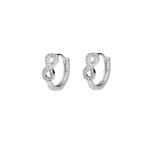 Cubic Zirconia Micro Pave Brass Earring plated micro pave cubic zirconia & for woman 10mm Sold By Pair