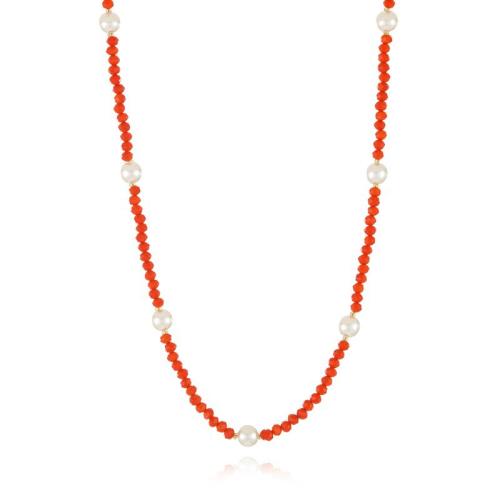 Collier de bijoux en acier inoxydable, Acier inoxydable 304, avec perle de plastique, avec 5cm chaînes de rallonge, fait à la main, bijoux de mode & pour femme, plus de couleurs à choisir, Longueur Environ 42 cm, Vendu par PC