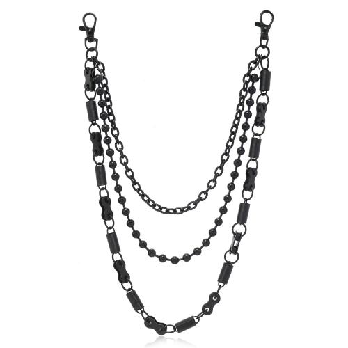 Body Chain Jewelry Zinc Alloy with Iron three layers & fashion jewelry & Unisex black Sold By PC