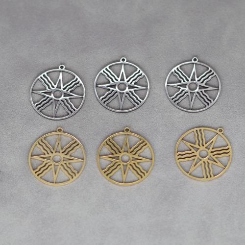 Stainless Steel Pendants 304 Stainless Steel Round plated DIY & hollow Sold By PC