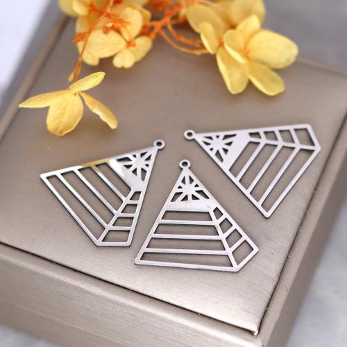 Stainless Steel Pendants 304 Stainless Steel Triangle plated DIY & hollow Sold By PC