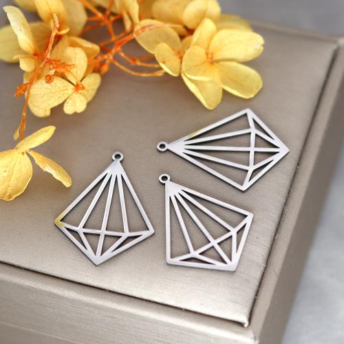 Stainless Steel Pendants 304 Stainless Steel Triangle plated DIY & hollow original color Sold By PC