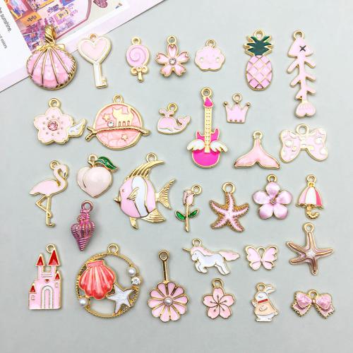 Zinc Alloy Enamel Pendants plated DIY Sold By Bag