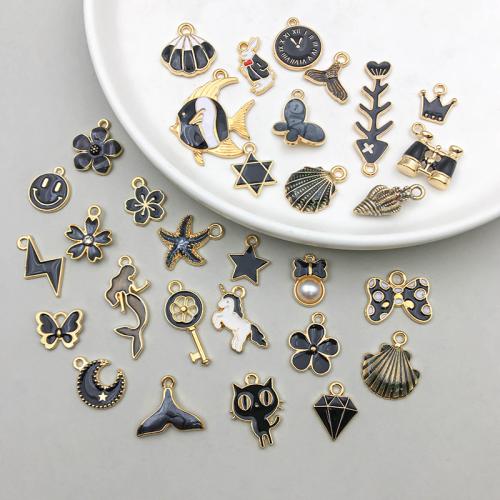 Zinc Alloy émail Pendants, alliage de zinc, Placage, DIY, 31PC/sac, Vendu par sac