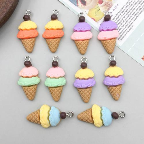 Zinc Alloy Pendants with Resin & Plastic Ice Cream plated DIY Sold By Bag