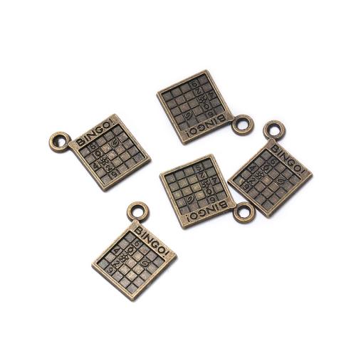 Zinc Alloy Pendler, antik bronze farve forgyldt, du kan DIY, 15x16x1mm, 100pc'er/Bag, Solgt af Bag