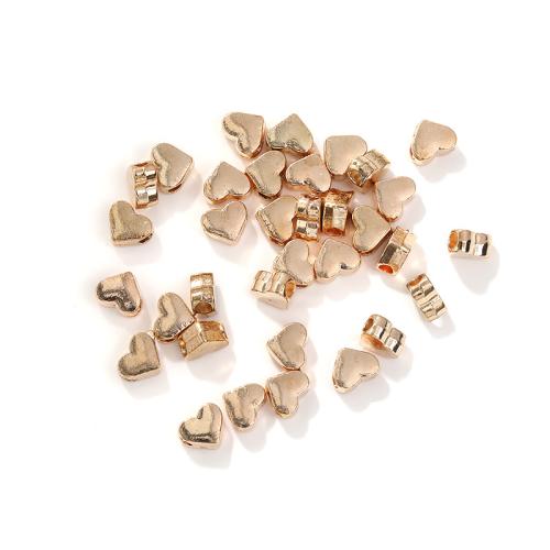 Zinc Alloy Heart Beads KC gold color plated DIY Sold By Bag