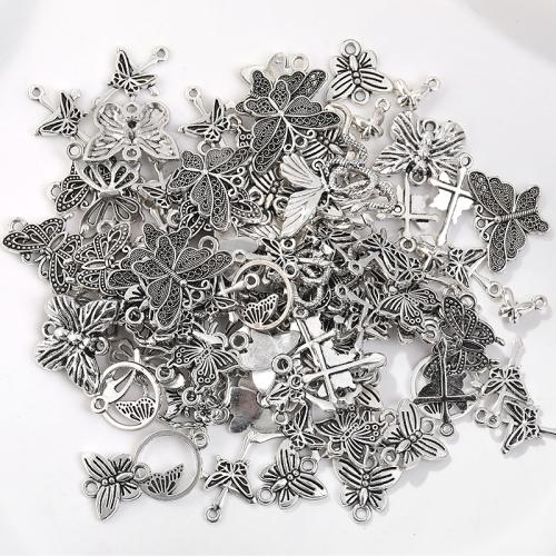 Zinc Alloy Animal Pendants Butterfly antique silver color plated random style & DIY Sold By Bag