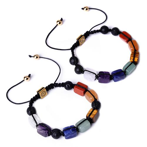 Gemstone Bracelet, le Corda terylene, ábhair éagsúla do rogha & unisex, Fad Thart 6.7-9.8 Inse, Díolta De réir PC