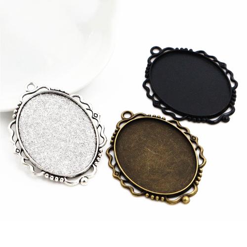 Zinc Alloy vedhæng Cabochon Setting, forgyldt, du kan DIY, flere farver til valg, nikkel, bly & cadmium fri, inner diameter:30x40mm, Ca. 100pc'er/Bag, Solgt af Bag