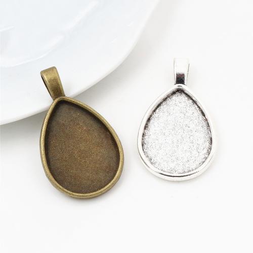 Zinc Alloy Pendant Cabochon Setting Teardrop plated DIY nickel lead & cadmium free inner x25mm Approx Sold By Bag