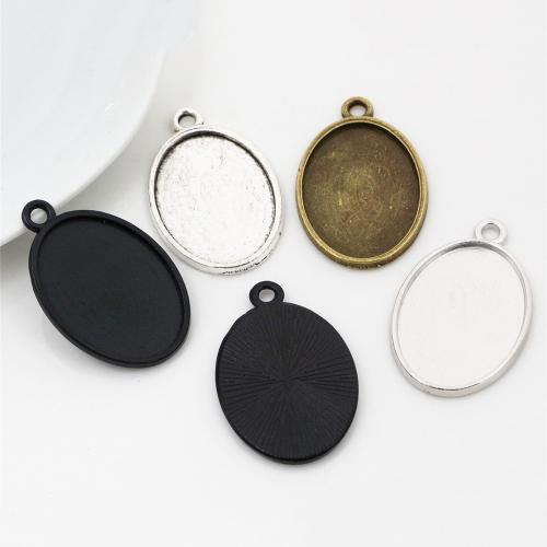 Zinc Alloy Pendant Cabochon Setting Oval plated DIY nickel lead & cadmium free inner x25mm Approx Sold By Bag