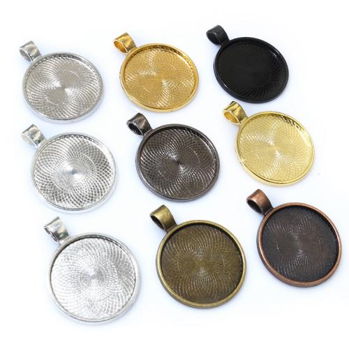 Zinc Alloy Pendant Cabochon Setting Flat Round plated DIY nickel lead & cadmium free inner mm Approx Sold By Bag