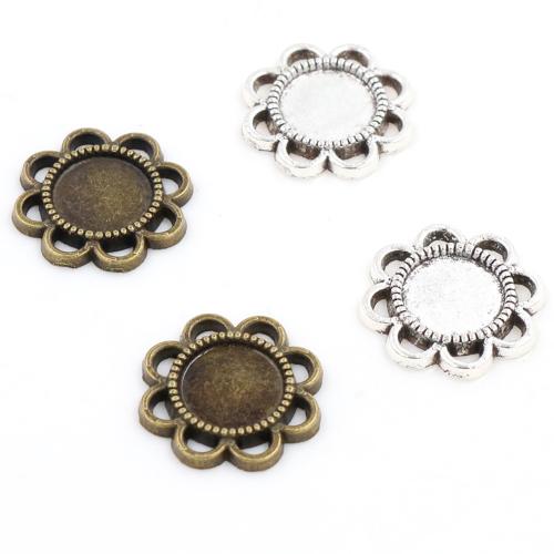 Zinc Alloy vedhæng Cabochon Setting, Flower, forgyldt, du kan DIY, flere farver til valg, nikkel, bly & cadmium fri, inner diameter:8mm, Ca. 100pc'er/Bag, Solgt af Bag