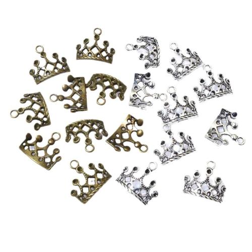 Zinc Alloy Crown Pendler, forgyldt, du kan DIY, flere farver til valg, nikkel, bly & cadmium fri, 16x17.50mm, Ca. 100pc'er/Bag, Solgt af Bag