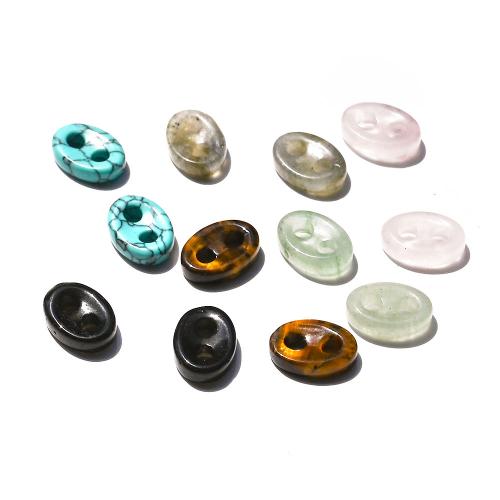 Edelsteen 2-hole Button, DIY, meer kleuren voor de keuze, 10x14x4mm, Verkocht door PC