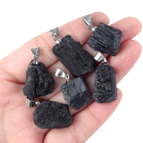 Gemstone Pendants Jewelry Schorl DIY black Sold By PC