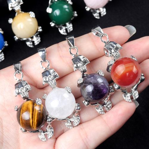 Gemstone Pendants Jewelry Natural Stone with Iron DIY Sold By PC