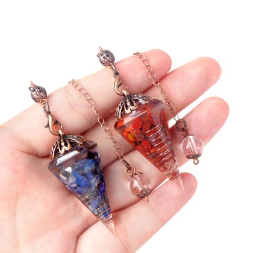 Iron Pendulum with Natural Stone & Resin fashion jewelry nickel lead & cadmium free Sold By PC