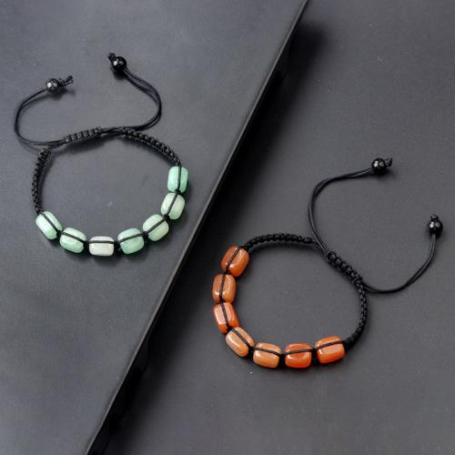 Gemstone karkötő, Természetes kő, -val Nylon Cord, divat ékszerek & különböző anyagok a választás, több színt a választás, nikkel, ólom és kadmium mentes, Által értékesített PC