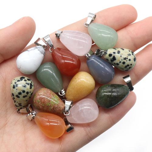 Gemstone Pendants Jewelry Natural Stone Teardrop DIY Sold By PC