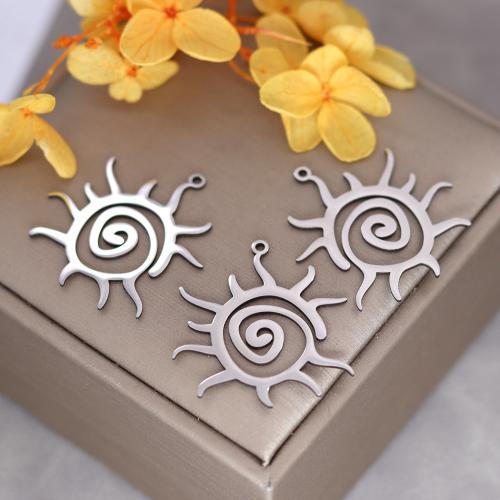 Stainless Steel Pendants 304 Stainless Steel Sun plated DIY & hollow original color Sold By PC