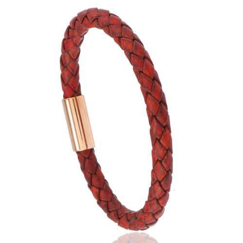 PU Leather Cord Bracelets with 304 Stainless Steel handmade fashion jewelry & Unisex Sold By PC