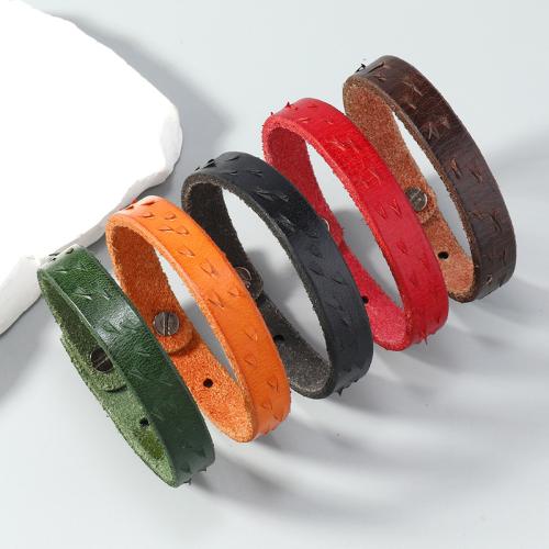 Rundsleder armbanden, Koeienhuid, met Zinc Alloy, handgemaakt, mode sieraden & uniseks, meer kleuren voor de keuze, Verkocht door PC