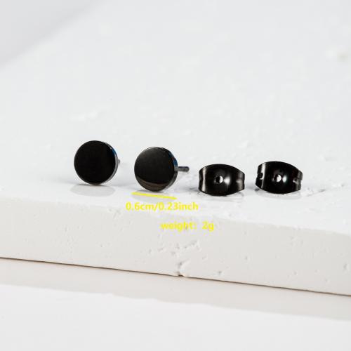 Stainless Steel Stud Earrings 304 Stainless Steel Round plated fashion jewelry & Unisex Sold By Pair