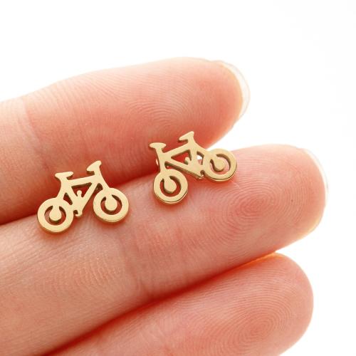 Stainless Steel Stud Earrings 304 Stainless Steel plated fashion jewelry & Unisex & hollow Sold By Pair