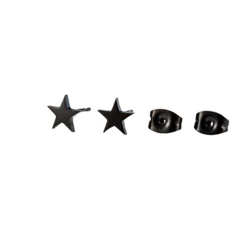 Stainless Steel Stud Earrings 304 Stainless Steel Star plated fashion jewelry & Unisex Sold By Pair