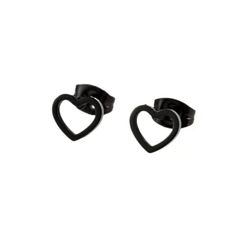 Stainless Steel Stud Earrings 304 Stainless Steel Heart plated fashion jewelry & for woman & hollow Sold By Pair