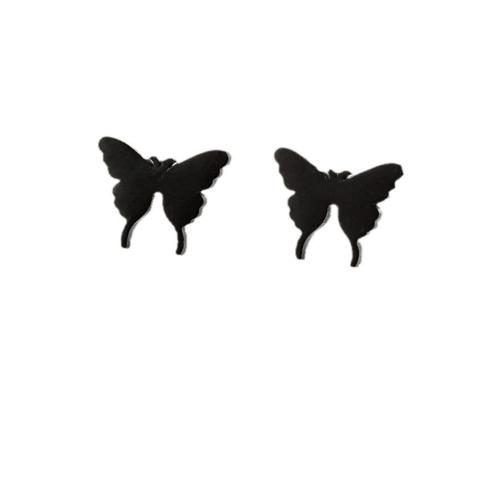 Stainless Steel Stud Earrings 304 Stainless Steel Butterfly plated fashion jewelry & for woman Sold By Pair