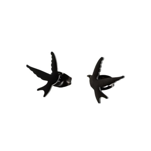 Stainless Steel Stud Earrings 304 Stainless Steel Bird plated fashion jewelry & for woman Sold By Pair