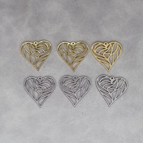 Stainless Steel Heart Pendants 304 Stainless Steel plated DIY & hollow Sold By PC