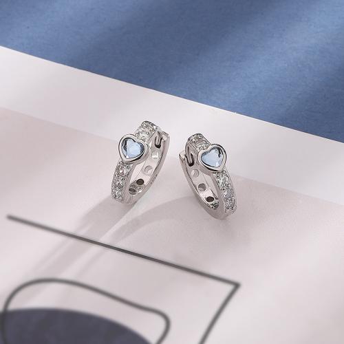 Ciúbach Zirconia Micrimhilseogra réiteodh Earring Prás, plátáilte, micrea réiteach zirconia ciúbach & do bhean, dath platanam, 5x14mm, Díolta De réir PC