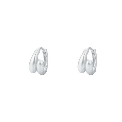 Messing Spring hoop oorbellen, plated, voor vrouw, zilver, 12x6mm, Verkocht door pair