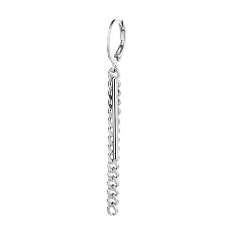 Huggie hoepel Drop Earrings, Messing, plated, voor vrouw, platina kleur, 55mm, Verkocht door PC