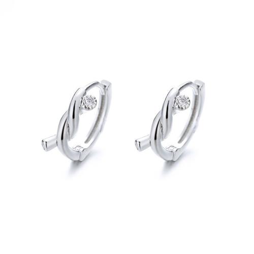 Messing Spring hoop oorbellen, plated, voor vrouw, platina kleur, 15mm, Verkocht door pair