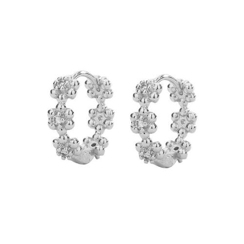 Cubic Zirconia Micro Pave Latão Brinco, cobre, banhado, micro pavimento em zircônia cúbica & para mulher, cor de platina, 5x13mm, vendido por par